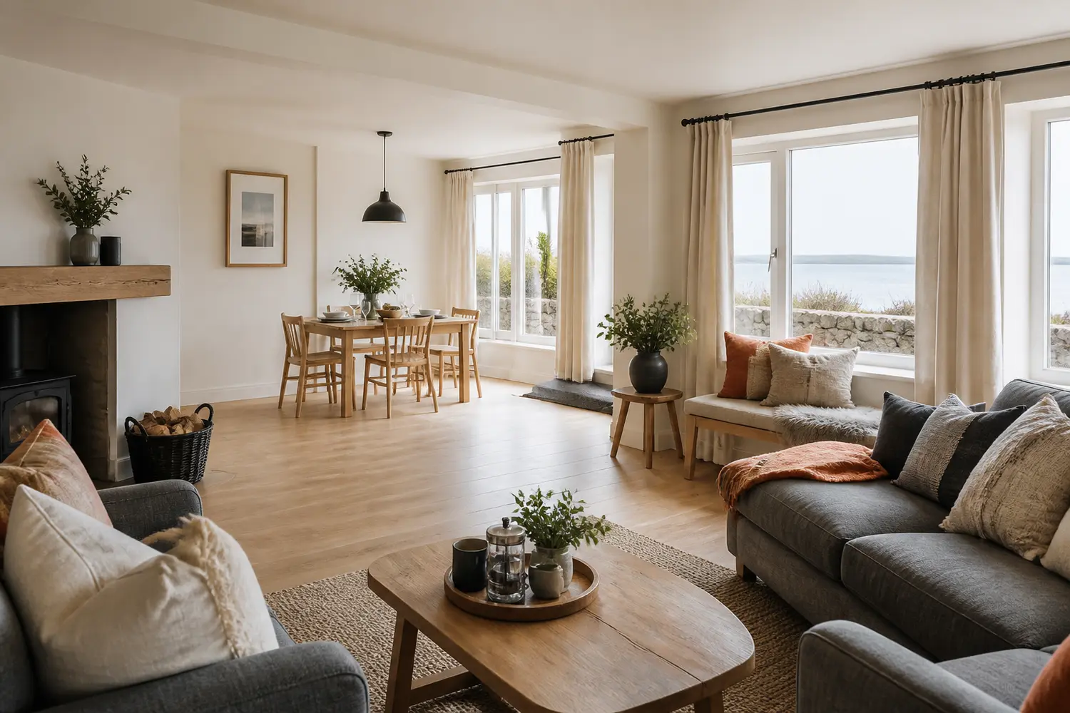 Professionally presented coastal holiday-let bedroom